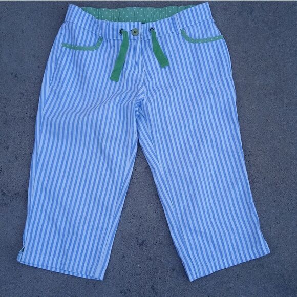 Mini Boden girls size 14Y striped cropped pants - Picture 1 of 7